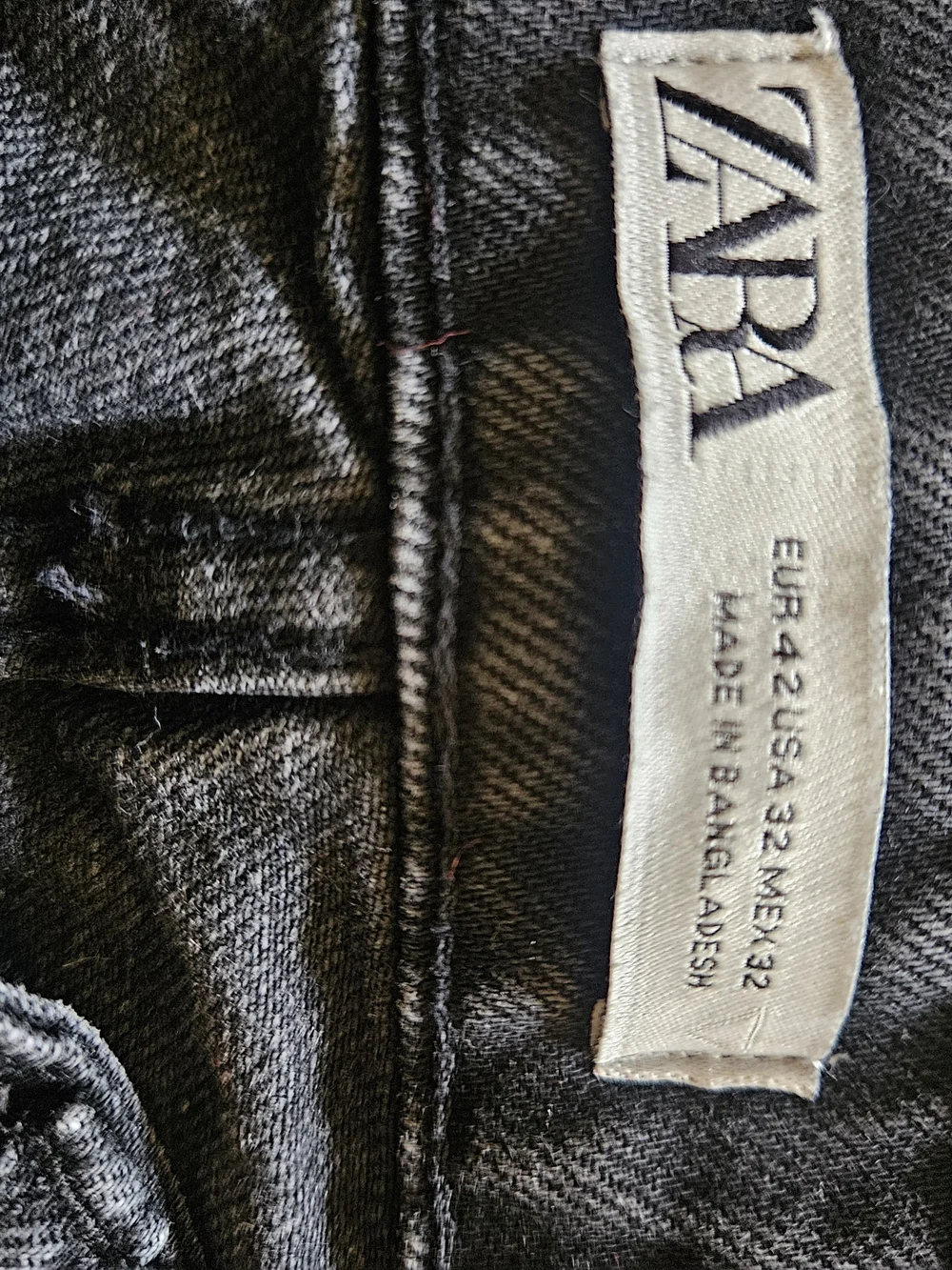 Zara Black Denim Waistband Detail